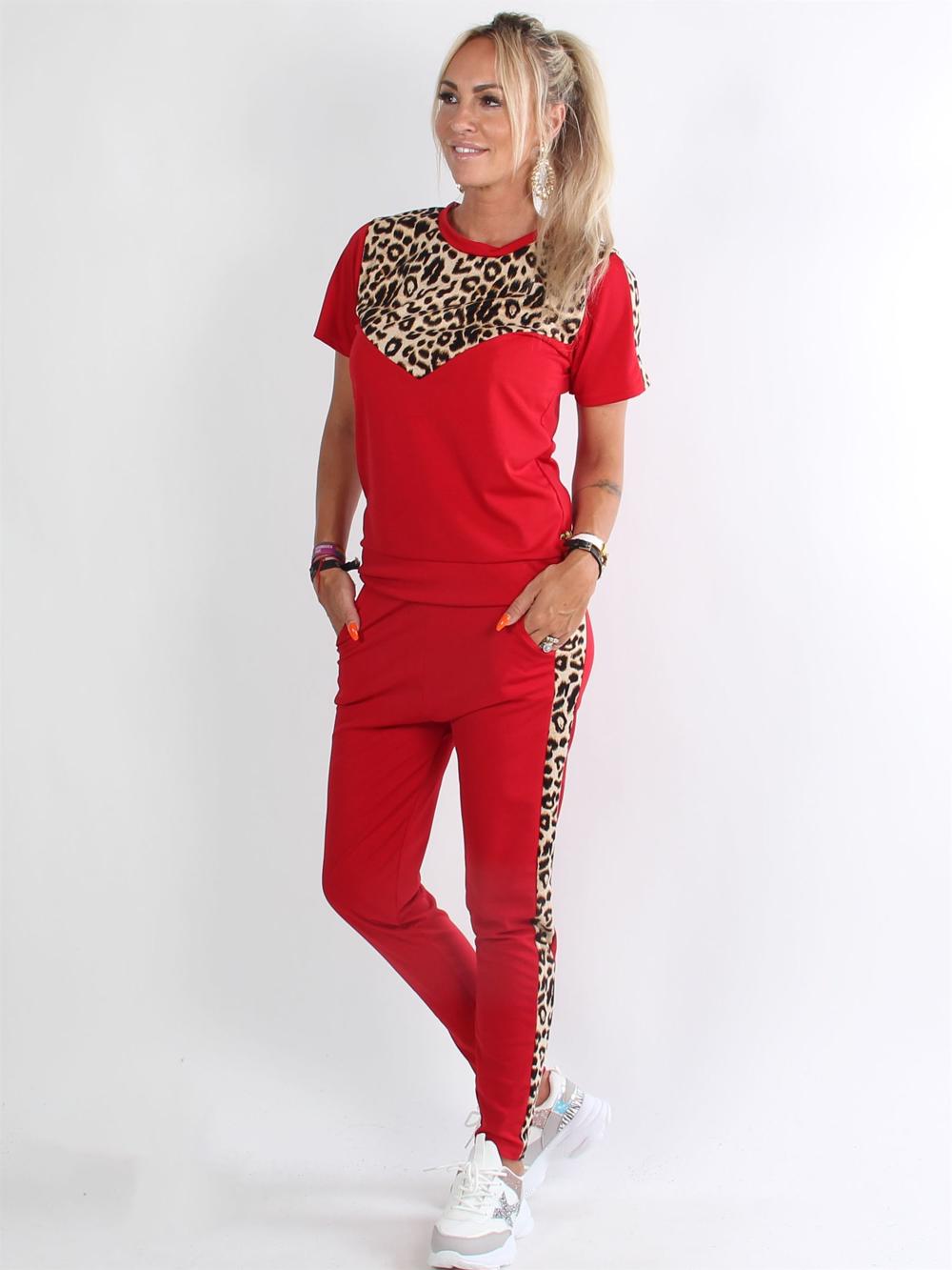 Puk - Svart joggingdräkt med coola leoparddetaljer